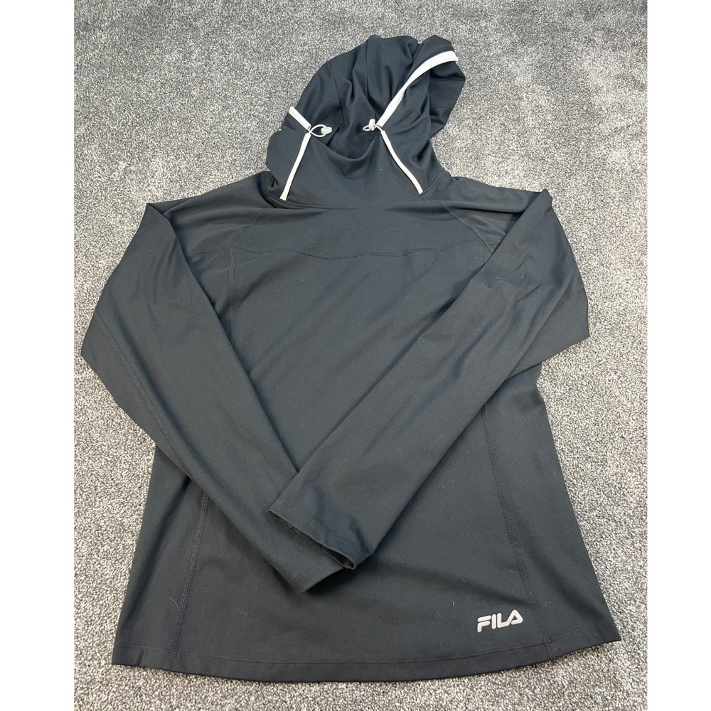 Fila Activewear Funnel Neck Midweight Training Hoodie Women's Size Medium Black